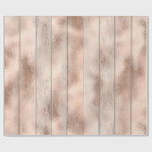 Holz Rose Gold Hütte Hochzeit Bridal Pink Geschenkpapier (Flach)