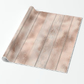 Holz Rose Gold Hütte Hochzeit Bridal Pink Geschenkpapier (Ungerollt)