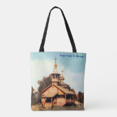 Holz Russische Kirche Totbeutel Tasche (Rückseite)