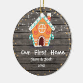 Holz Rustikal unser erstes Weihnachtsgeschenk Zuha Keramik Ornament (Links)