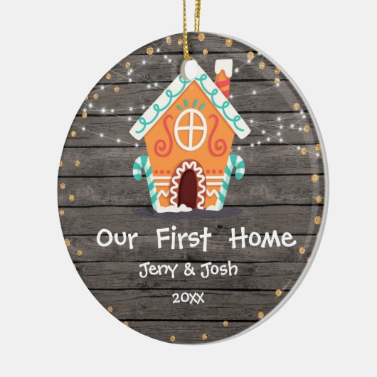 Holz Rustikal unser erstes Weihnachtsgeschenk Zuha Keramik Ornament (Links)