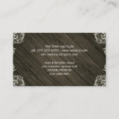 Holz Rustikale Extravagante Ecken Visitenkarte (Rückseite)