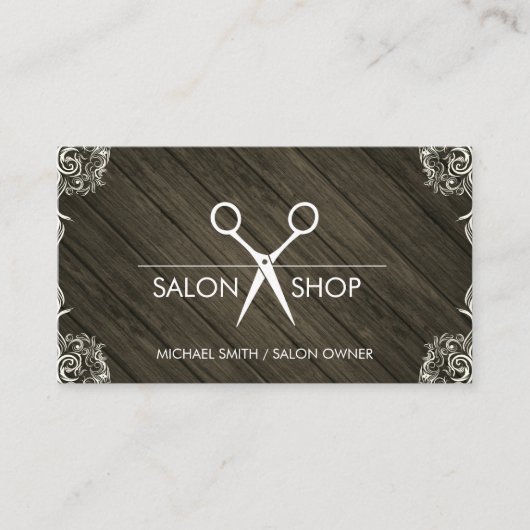 Holz Rustikale Extravagante Ecken Visitenkarte (Vorderseite)