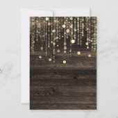 Holz Rustikale Gold Tropfen Geburtstag Brautparty Einladung (Rückseite)