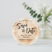 Holz-Rustikale-Hochzeit Save the Date mit Website Einladung (Stehend Vorderseite)