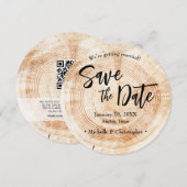 Holz-Rustikale-Hochzeit Save the Date mit Website Einladung (Vorne/Hinten)