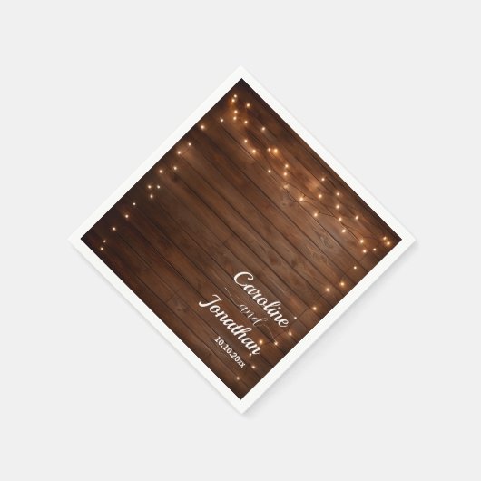 Holz Rustikale Lichter Hochzeit Serviette (Ecke)