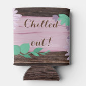 Holz Rustikale Monogramm aus Blumen kann Kühler Dosenkühler (Rückseite)