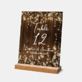 Holz rustikale String leuchtet weißer Blumentisch Acrylschild (Winkel)