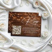 Holz rustikale String Lights QR Code Wedding RSVP