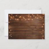 Holz rustikale String Lights Wedding RSVP Karte (Rückseite)