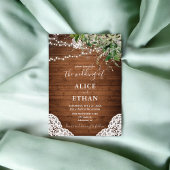 Holz Rustikale Waldgrün Schrift Hochzeit Einladung