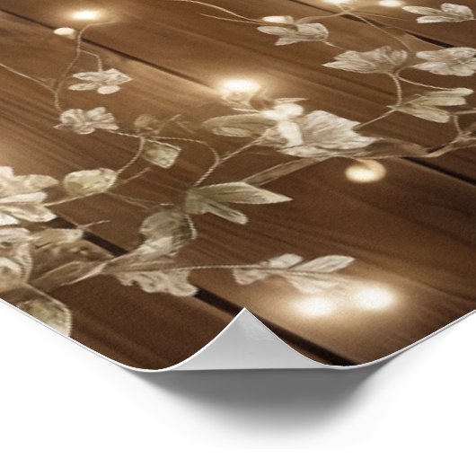 Holz rustikale weiße Blumenzwiebelleuchten Willkom Poster (Ecke)