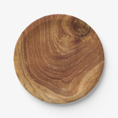 Holz Rustikaler Teakholz Textur Holz Getreide Foto Pappteller (Vorderseite)