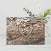 Holz, rustikales Land, kundenspezifische UAWG, Rea Einladung (Stehend Vorderseite)