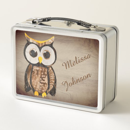 Holz - Schalen Metall Brotdose (Rückseite)