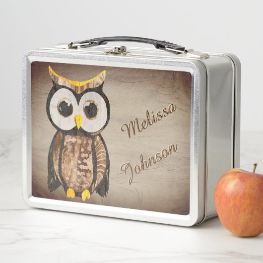 Holz - Schalen Metall Brotdose (Beispiel)