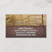 Holz schneiden | Stahlblech Visitenkarte (Rückseite)