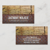 Holz schneiden | Stahlblech Visitenkarte (Vorne/Hinten)