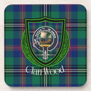 Holz-Schottischer-Clan-Tartan und -Wappen Getränkeuntersetzer