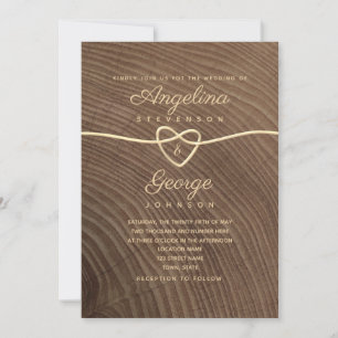 Holz-Schrift Hochzeitseinladung Einladung