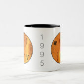 Holz Schwein 1935 1995 Feuerbrüche Zodiac Geburtst Zweifarbige Tasse (Mittel)