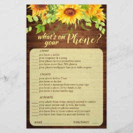 Holz Sonnenblumen Blossom Grüne Brautparty Spiel