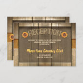 Holz & Sonnenblumen Hochzeitsempfang Begleitkarte (Vorne/Hinten)