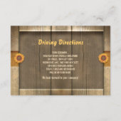 Holz & Sonnenblumen Hochzeitsempfang Begleitkarte (Rückseite)