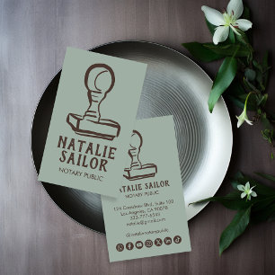 Holz-Stempel-Logo Notar CUSTOM Social Icon Visitenkarte