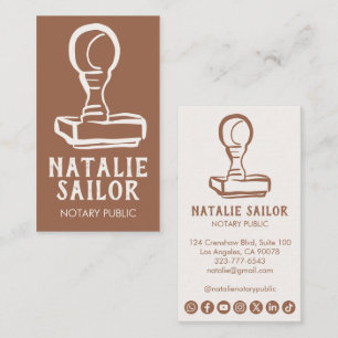 Holz-Stempel-Logo Notar CUSTOM Social Icon Visitenkarte