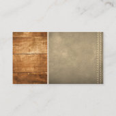 Holz | Stitched Sepia Leather Visitenkarte (Rückseite)