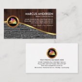 Holz Stone Wall Gold Wave Visitenkarte (Vorne/Hinten)