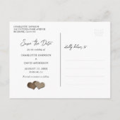 Holz String Lights Hochzeitungs-Foto Save the Date Ankündigungspostkarte (Rückseite)