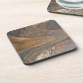 Holz Swirl Brown Tan Polished Untersetzer (Linke Seite)