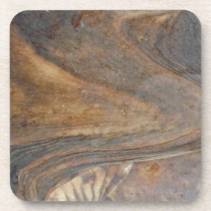 Holz Swirl Brown Tan Polished Untersetzer