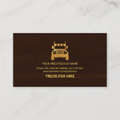Holz Textur Gold Truck Logistics Treiber Visitenkarte (Rückseite)