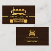 Holz Textur Gold Truck Logistics Treiber Visitenkarte (Vorne/Hinten)