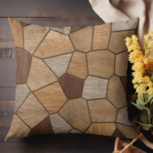 Holz Textur Mosaik Kunst Kissen