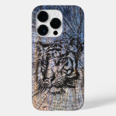 Holz Tiger Blau Case-Mate iPhone Hülle (Rückseite)