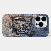 Holz Tiger Blau Case-Mate iPhone Hülle (Rückseite (Horizontal))