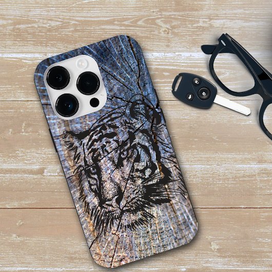 Holz Tiger Blau Case-Mate iPhone Hülle