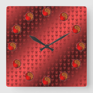 Holz Tiger Quadratische Wanduhr