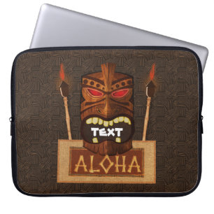 Holz-Tiki-Maske Vintage Retro ALOHA Hawaiianisch Laptopschutzhülle