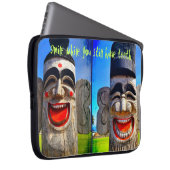 Holz Totum lächeln, während Sie noch Zähne Zitat h Laptopschutzhülle (Vorne Rechts)