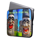 Holz Totum lächeln, während Sie noch Zähne Zitat h Laptopschutzhülle (Vorderseite Links)