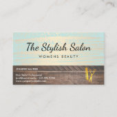 Holz Trim Gold Brushed Beauty Salon Visitenkarte (Vorderseite)