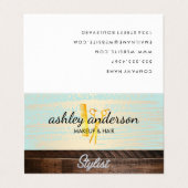 Holz Trim Gold Pinsel Salon Tools Visitenkarten (Außenseite Aufgefaltet)