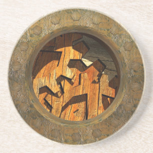 Holz Uhrwerk Getränkeuntersetzer