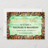 Holz und Blume rustikal Save the Date Vintag (Vorderseite)
